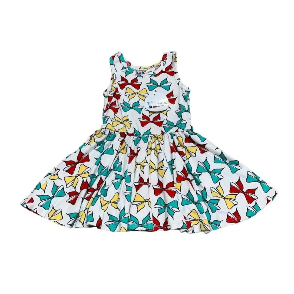 Dot Dot Smile Baby Girl 12/24M Bow Print Full Circle Twirl Tank Dress‎ NWT NEW